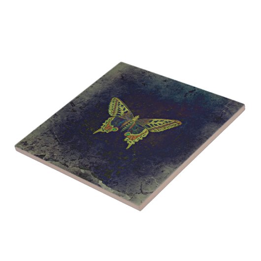 Rustikaler Retro Schmetterling Fliese (Seite)