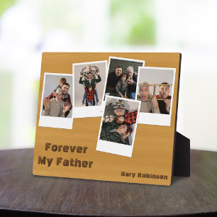 Rustikaler Retro Snapshot Foto Collage Vatertag Fotoplatte