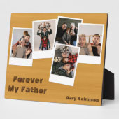 Rustikaler Retro Snapshot Foto Collage Vatertag Fotoplatte (Seite)