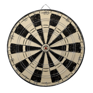 Rustikaler Retro-Vintage Schwarz und Braun Dartscheibe