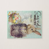 Rustikaler Retro-Vintager Kanincheneier Puzzle (Horizontal)