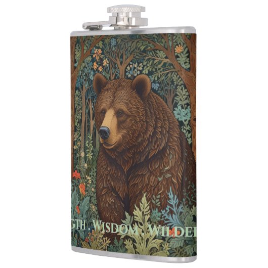 Rustikaler Retrobär Flachmann (Links)