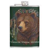 Rustikaler Retrobär Flachmann (Vorderseite)