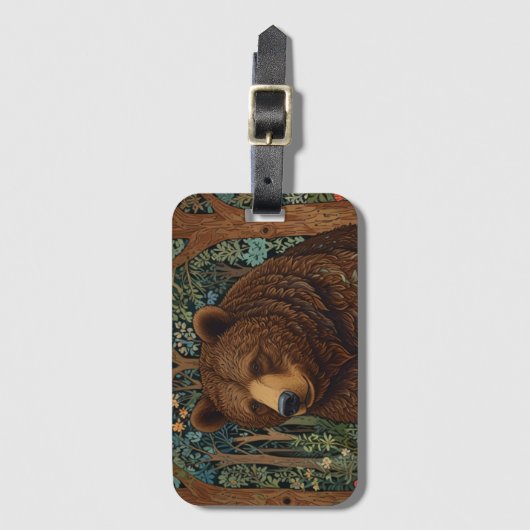 Rustikaler Retrobär Gepäckanhänger (Vorderseite Vertikal)