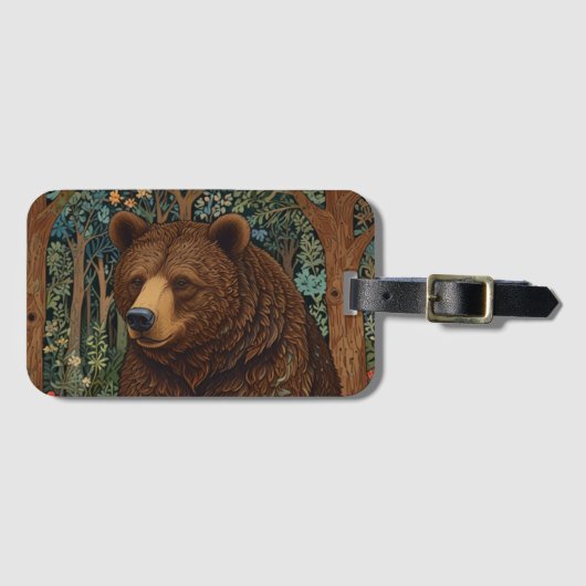 Rustikaler Retrobär Gepäckanhänger (Vorderseite (Horizontal))