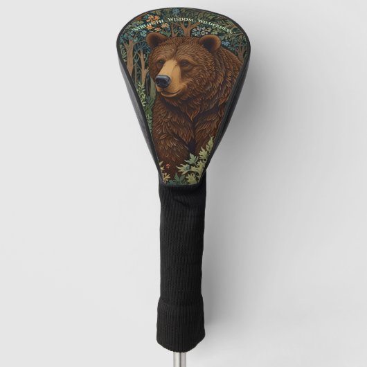 Rustikaler Retrobär Golf Headcover (Vorderseite)