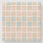 Rustikaler Rhythmus Kariert - Moderner Boho Steinuntersetzer (Vorderseite)