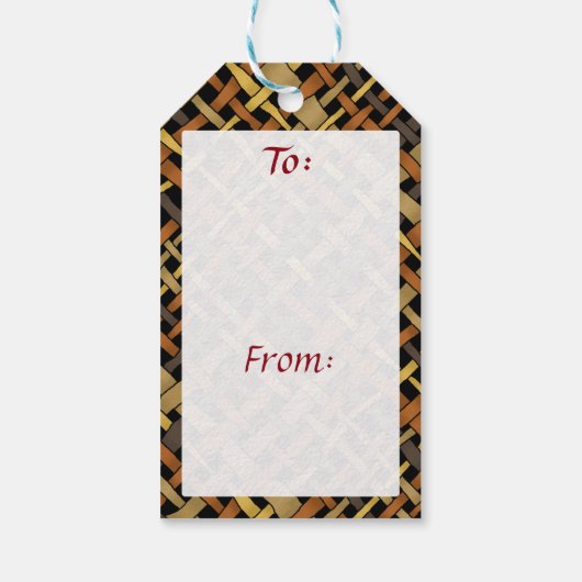 Rustikaler, robuster Grafischer, beliebiger Text Geschenkanhänger (Rückseite)