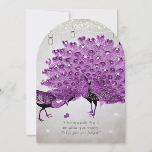 Rustikaler Romantischer Mason Jar Radiant Lila Pea Einladung (Rückseite)