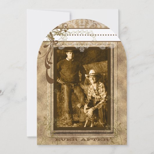 Rustikaler romantischer Vintager Kronleuchter Ihr Einladung (Vorderseite)