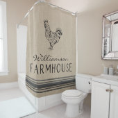 Rustikaler Rooster Bauernhof Familienname Duschvorhang (Beispiel)