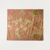 Rustikaler rosa Blumen-Schimmer Wandteppich (Vorderseite (Horizontal))