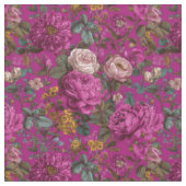 Rustikaler Rosa Botanischer Kühner Boho Blumenstof Stoff (Nahaufnahme)