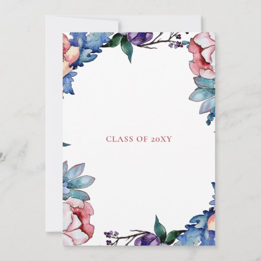 Rustikaler rosa Glitzer Botanischer Abschluss Einladung (Rückseite)