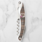 Rustikaler rosa Schmetterling-Korkenzieher Kellnermesser (Vorderseite)