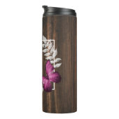 Rustikaler rosa Schmetterling Personalisierter The Thermosbecher (Nach rechts gedreht)