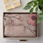 Rustikaler Rosé-Blumen-Leinen-Muster (4) Seidenpapier (Geschenk)