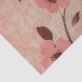 Rustikaler Rosé-Blumen-Leinen-Muster (4) Seidenpapier (Detail)
