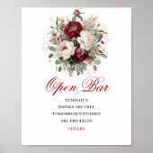 Rustikaler Rosé-Burgunder-Open-Bar-Plakat-Dekor Poster (Vorne)
