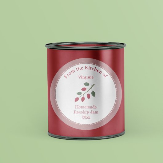Rustikaler Rosehip-Jam-Aufkleber Runder Aufkleber