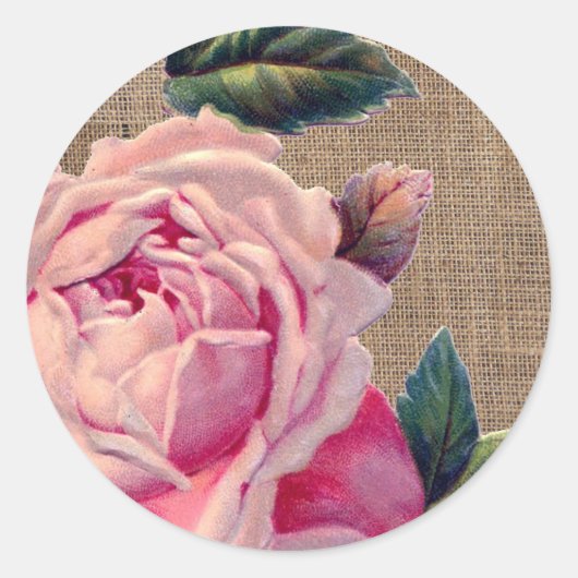 Rustikaler Rosen-Umschlag Aufkleber (Vorderseite)
