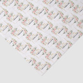 Rustikaler Rosenrosen Eukalyptus 15. Geburtstag Seidenpapier (Ausschnitt)