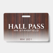 Rustikaler Rot-Holz-Land-Schule Klassenzimmer Pass Ausweis (Vorderseite)