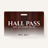 Rustikaler Rot-Holz-Land-Schule Klassenzimmer Pass Ausweis (Vorderseite)