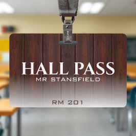 Rustikaler Rot-Holz-Land-Schule Klassenzimmer Pass Ausweis