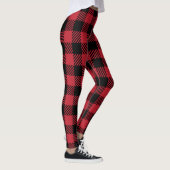 Rustikaler Rot-Schwarz-Büffel-Karo-Flanell Leggings (Rechts)