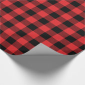 Rustikaler Rot- und Schwarzer Buffalo-Karo Geschenkpapier (Ecke)