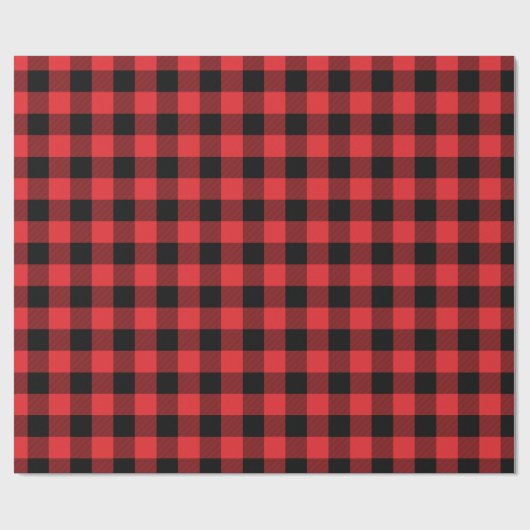 Rustikaler Rot- und Schwarzer Buffalo-Karo Geschenkpapier (Flach)