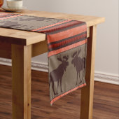 Rustikaler rotbrauner Elchmuster-Tabellenläufer Kurzer Tischläufer (Beispiel)