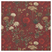 Rustikaler roter botanischer, kühner, vintage-boho stoff (Nahaufnahme)