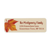 Rustikaler Roter Fall Leaf und Familienname (Vorne)