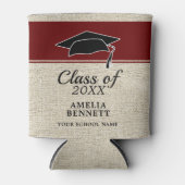 Rustikaler Roter Glückwunsch Graduate Cap Abschlus Dosenkühler (Vorderseite)