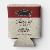 Rustikaler Roter Glückwunsch Graduate Cap Abschlus Dosenkühler (Rückseite)