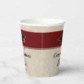 Rustikaler Roter Glückwunsch Graduate Cap Abschlus Pappbecher (Rechts)