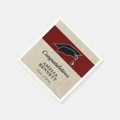 Rustikaler Roter Glückwunsch Graduate Cap Abschlus Serviette (Ecke)