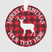 Rustikaler roter Holzfäller Büffel Karo Hirsch Wei Ornament (Vorderseite)