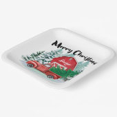 Rustikaler roter LKW Bauernhof Weihnachten Platz W Pappteller (Gewinkelt)