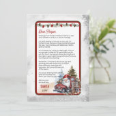 Rustikaler roter Lkw-Brief vom Weihnachtsmann zum  Einladung (Stehend Vorderseite)