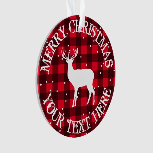 Rustikaler Roter Lumberjack Buffalo kariertes Hirn Ornament (Vorderseite)