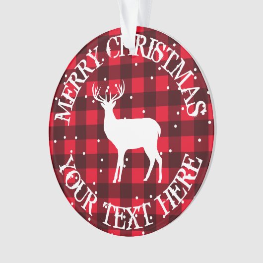 Rustikaler Roter Lumberjack Buffalo kariertes Hirn Ornament (Vorderseite)