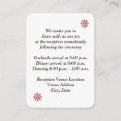 Rustikaler Roter Schoß, Schneeflocken, Hirschenver Begleitkarte (Rückseite)