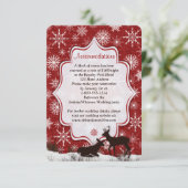 Rustikaler Roter Schoß, Schneeflocken, Hirschenver Einladung (Stehend Vorderseite)