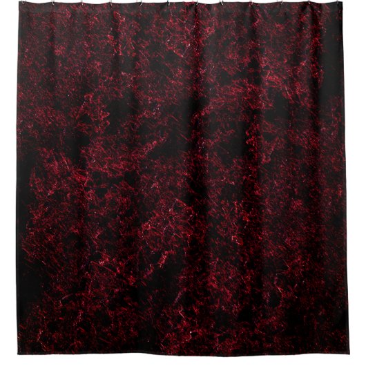 Rustikaler roter Schwamm auf dunkelrotem Hintergru Duschvorhang (Vorderseite)