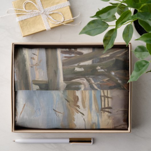 Rustikaler roter Stall mit Krustenbauernhof Decoup Seidenpapier (Geschenk)