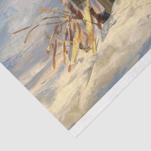 Rustikaler roter Stall mit Krustenbauernhof Decoup Seidenpapier (Ausschnitt)