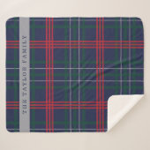 Rustikaler roter Tartan, Kariert Personalisiert Sherpadecke (Vorderseite (Horizontal))